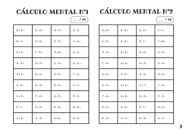 CUADERNILLO CÁLCULO MENTAL