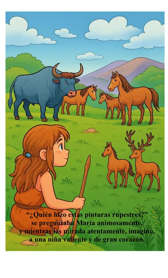 María, Mu y las Cuevas de Altamira. Imagenes del cuento 