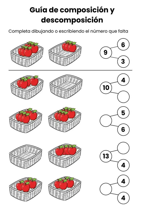 Composición y descomposición de números del 1 al 20