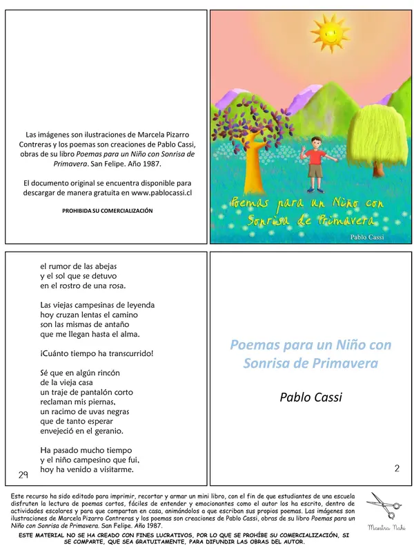 Poemario editado del libro Poemas para un Niño con Sonrisa de Primavera de Pablo Cassi