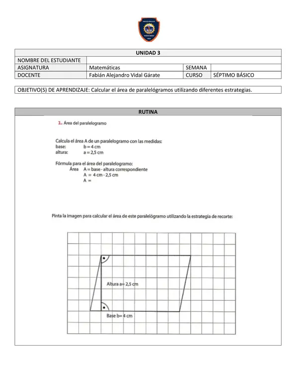 Calcular el área de paralelógramos utilizando diferentes estrategias.