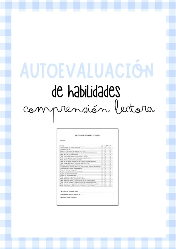 Autoevaluación de Habilidades de Lectura