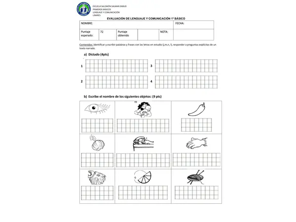 Evaluación lenguaje 