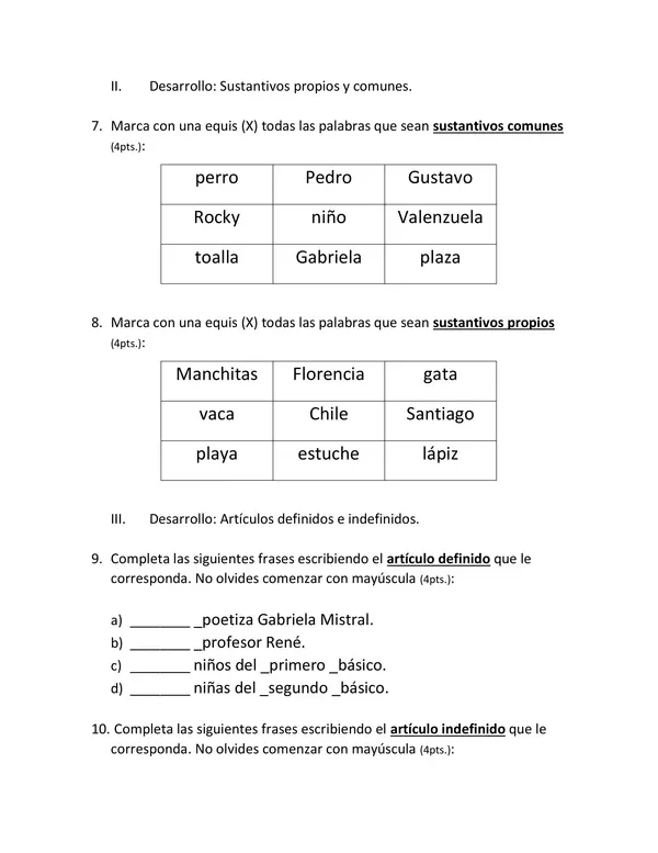 Evaluación Lenguaje 2° básico | profe.social