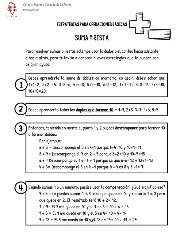 Cuadernillo 1 de Cálculo mental 3º Básico