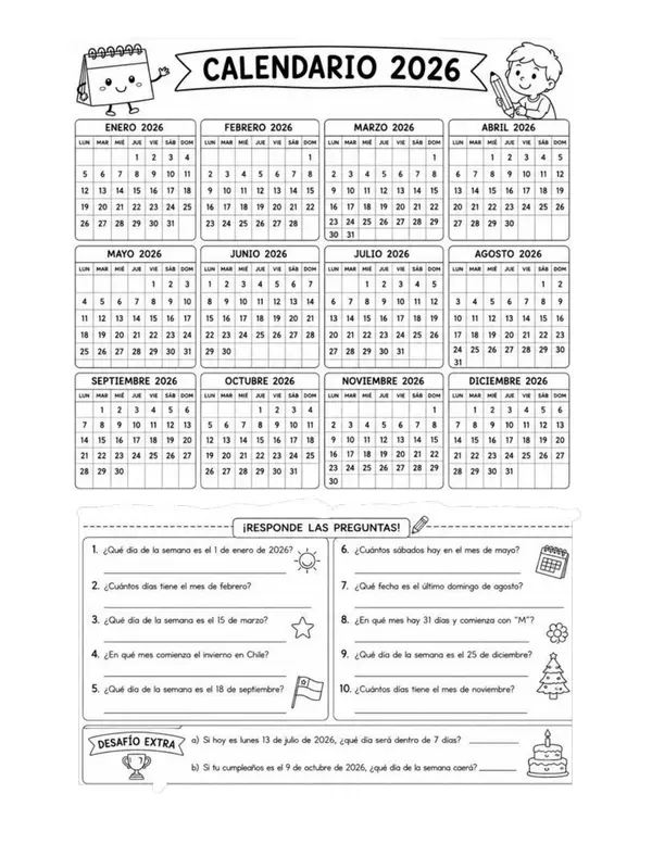 Uso del calendario es situaciones de la vida cotidiana