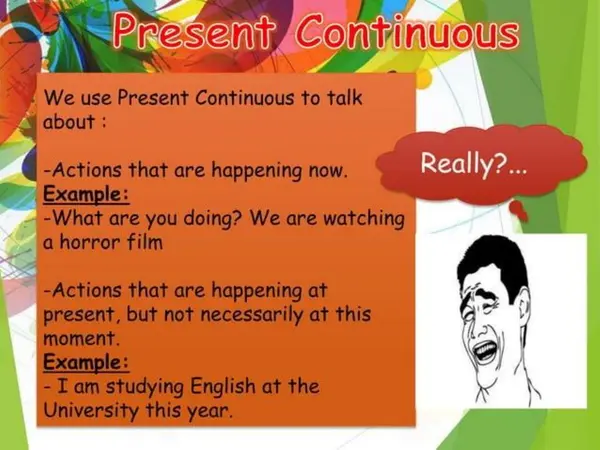 Using Present Continuous for Actions Happening Now