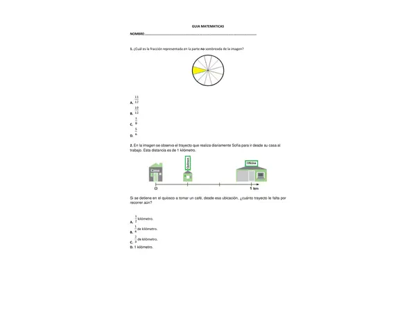 Guía de fracciones 4to básico