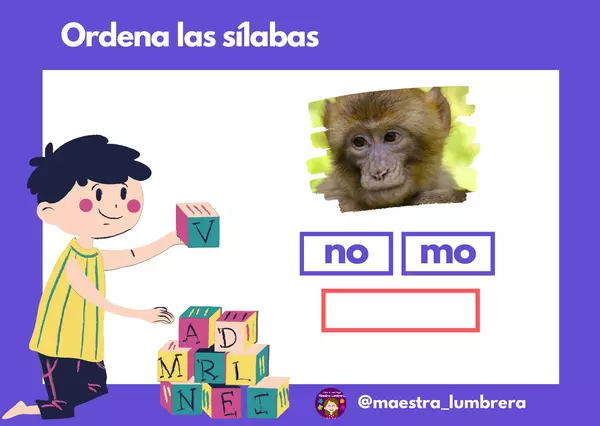 Fichas "Ordena las sílabas"