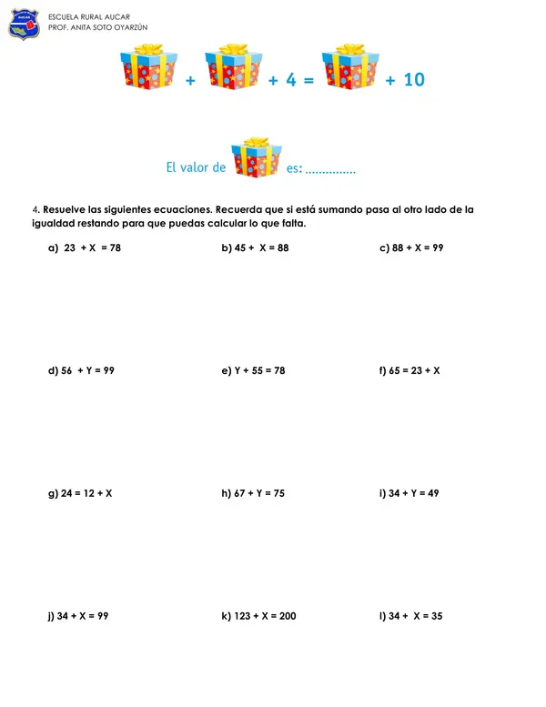 GUÍA DE ECUACIONES BÁSICAS