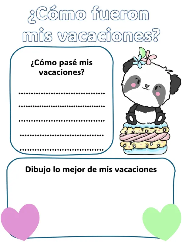 Cómo fueron mi vacaciones, set de fichas