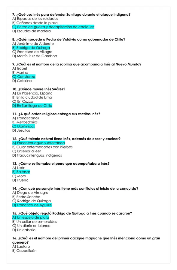 Prueba Lectura - Inés del alma mía