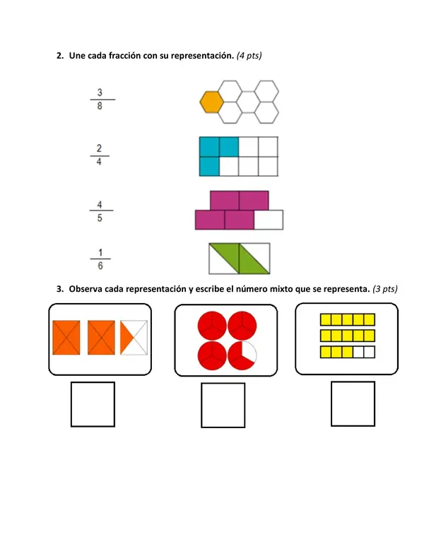 Evaluación Fracciones 4 año