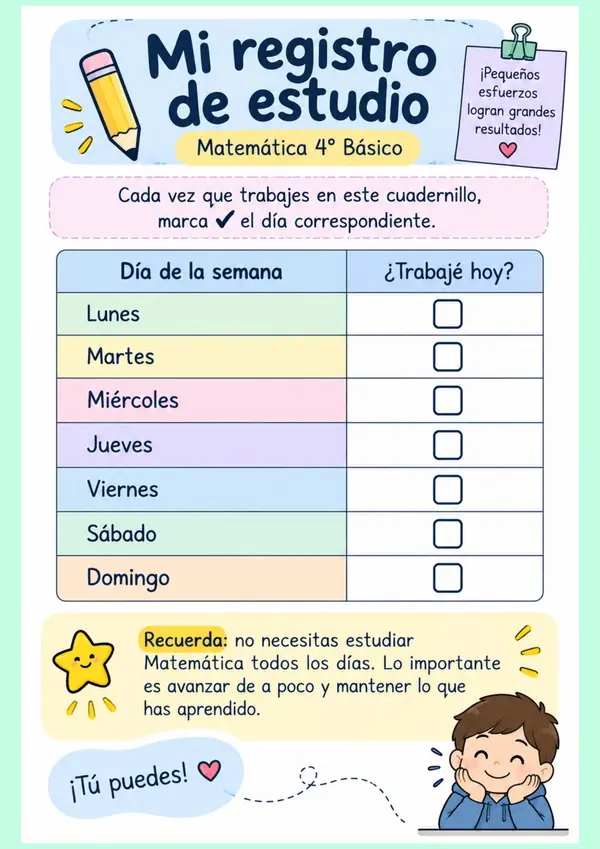 Cuadernillo de repaso matemáticas 4to básico