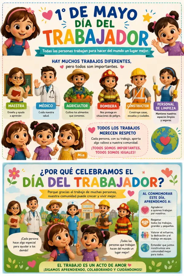 Cartel, póster, afiche día del trabajador 1 mayo Día del trabajo