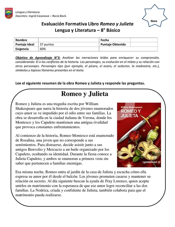 Prueba Romeo y Julieta ADECUADA