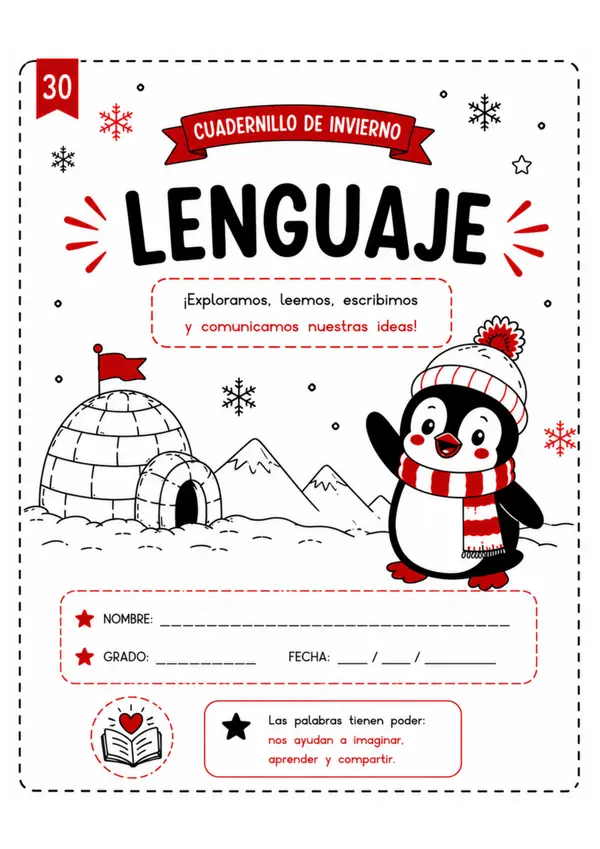 Cuadernillo de invierno reforzando  lenguaje 3°- 4° básico