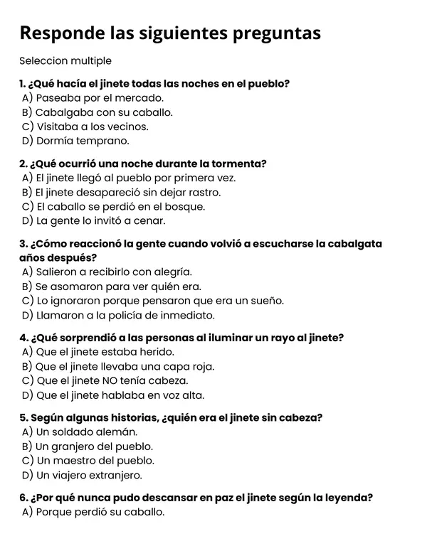 Comprension lectora de halloween
