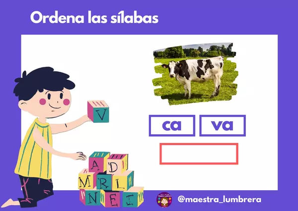 Fichas "Ordena las sílabas"