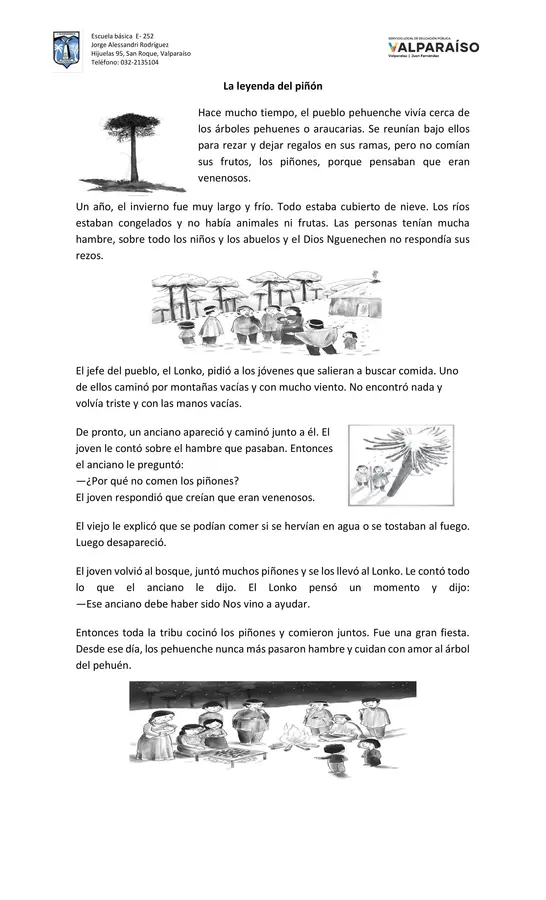 Prueba sumativa "La leyenda"
