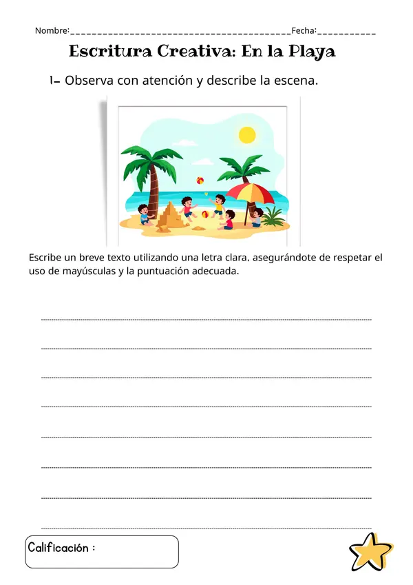 Fichas de Escritura Creativa lenguaje 