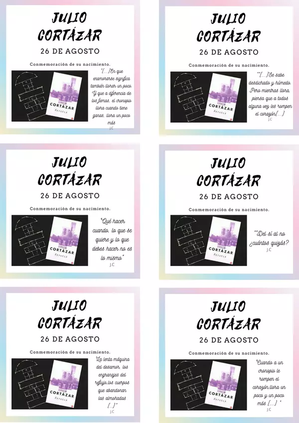 Tarjetas sobre Julio Cortázar