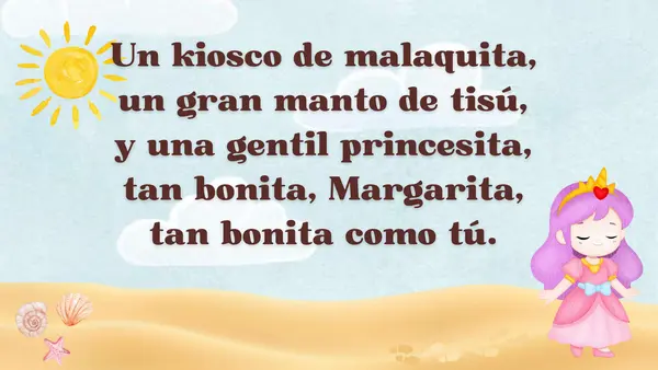 Comprensión lectora de un poema: Margarita está linda la mar