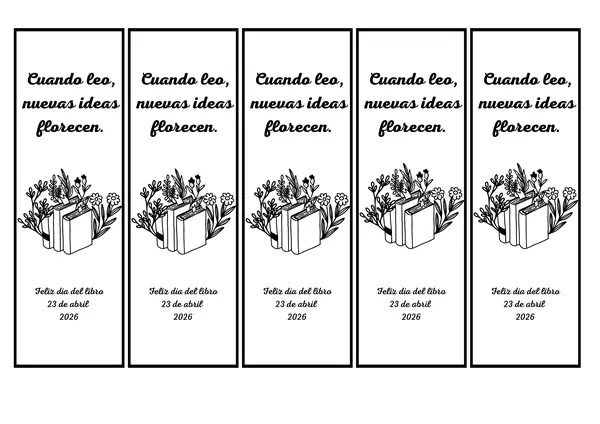 MARCADORES DEL LIBRO DÍA DEL LIBRO 2026
