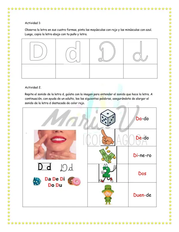 Cuadernillo de apoyo de Lenguaje N°2: Letras D – T – N – V 