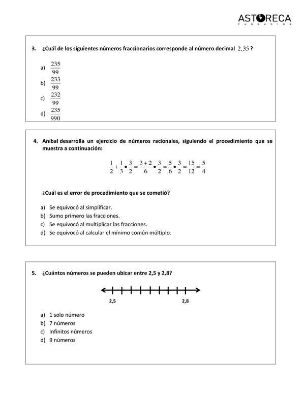 Ensayo simce, matemáticas, 2do año medio III