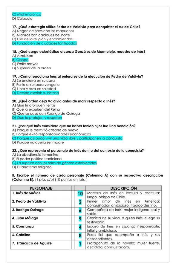 Prueba Lectura - Inés del alma mía