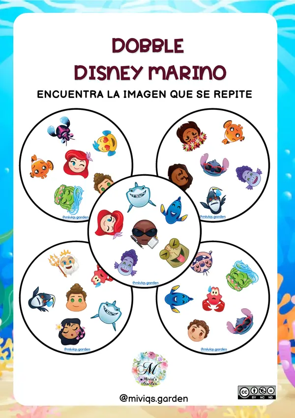 Juego de cartas Disney Marino (Dobble Spot It Game)