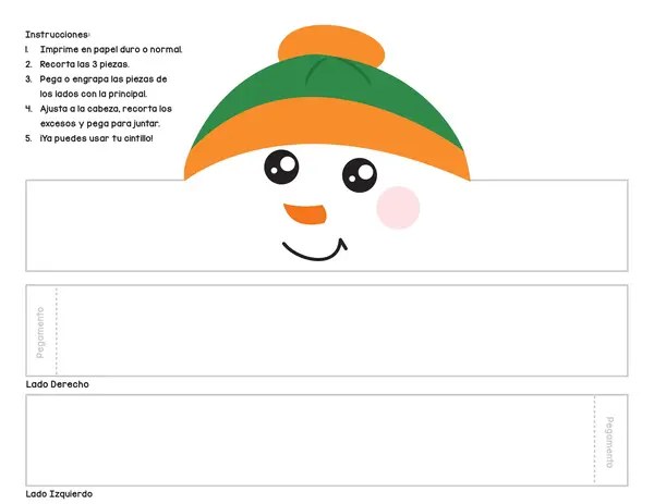 Cintillos de Muñecos de Nieve - PDF Imprimible