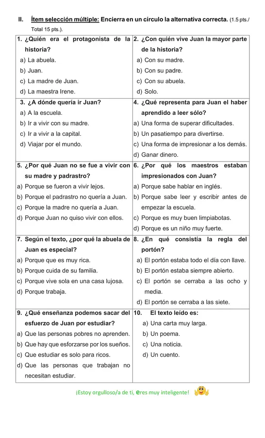 Prueba del libro el lugar más bonito del mundo. 