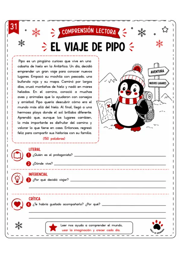 Cuadernillo de invierno reforzando  lenguaje 3°- 4° básico