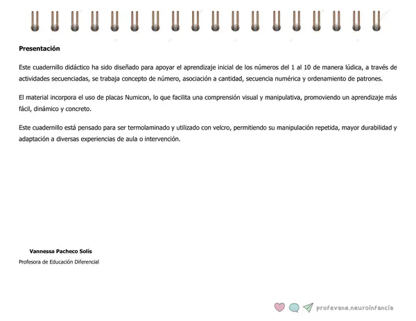 Cuadernillo de Números para termolaminar
