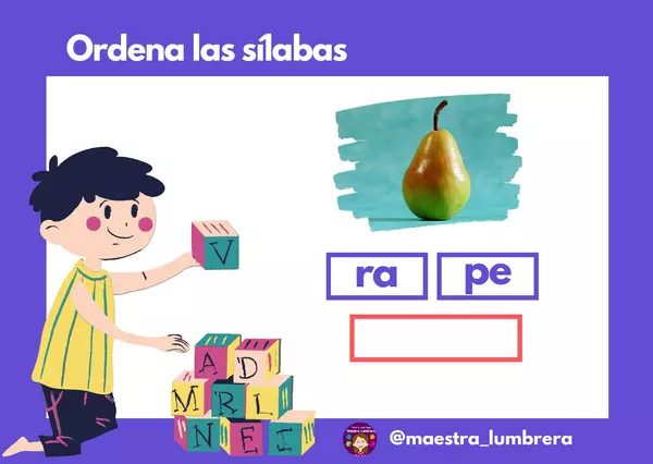 Fichas "Ordena las sílabas"