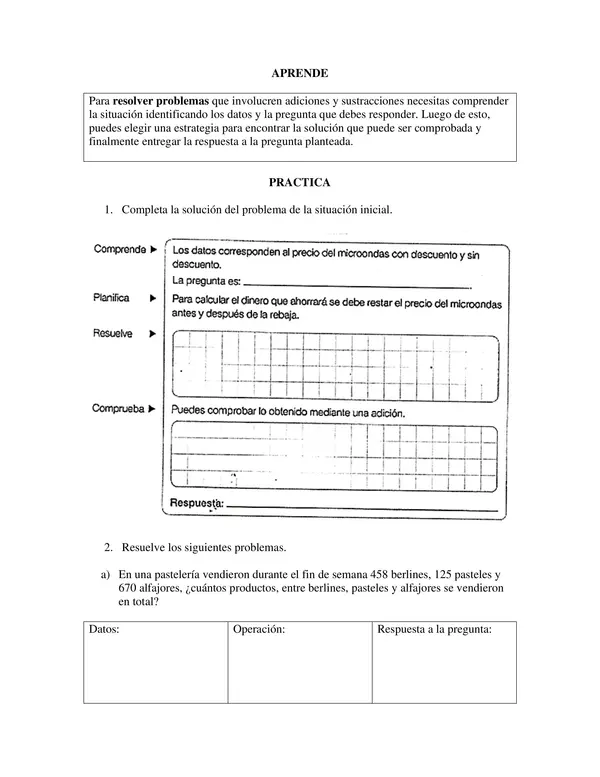 Resolver problemas de adición y sustracción