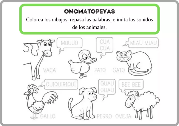 Onomatopeyas: animales.