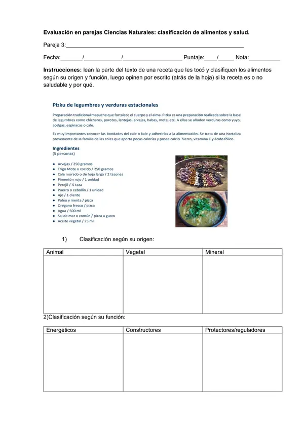 Clasificación de alimentos con recetas sureñas