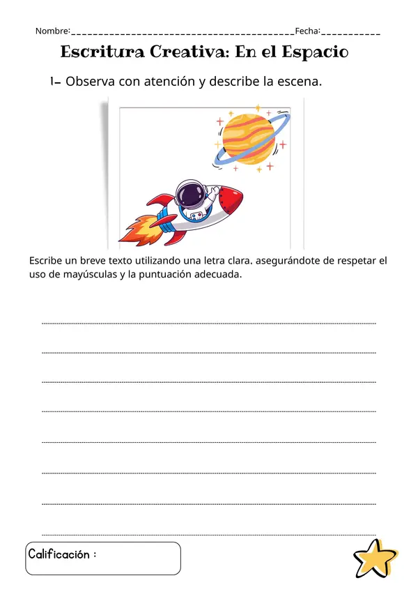 Fichas de Escritura Creativa lenguaje 