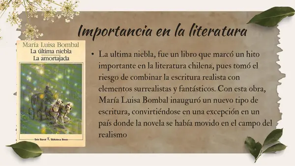 Contextualización libro "La última niebla"