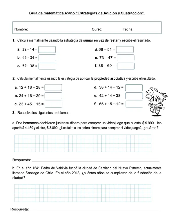 Guía de matemáticas "Propiedades de la adición y sustracción"