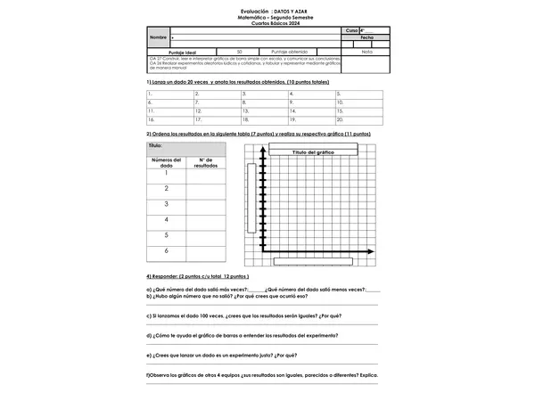 4to básico OA 25 oa 27 datos y azar 