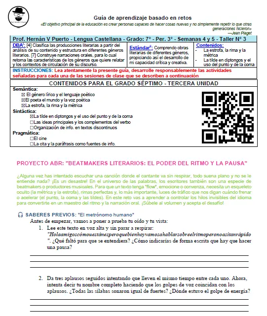07M3SEM4-5 - La estrofa, la rima y la métrica