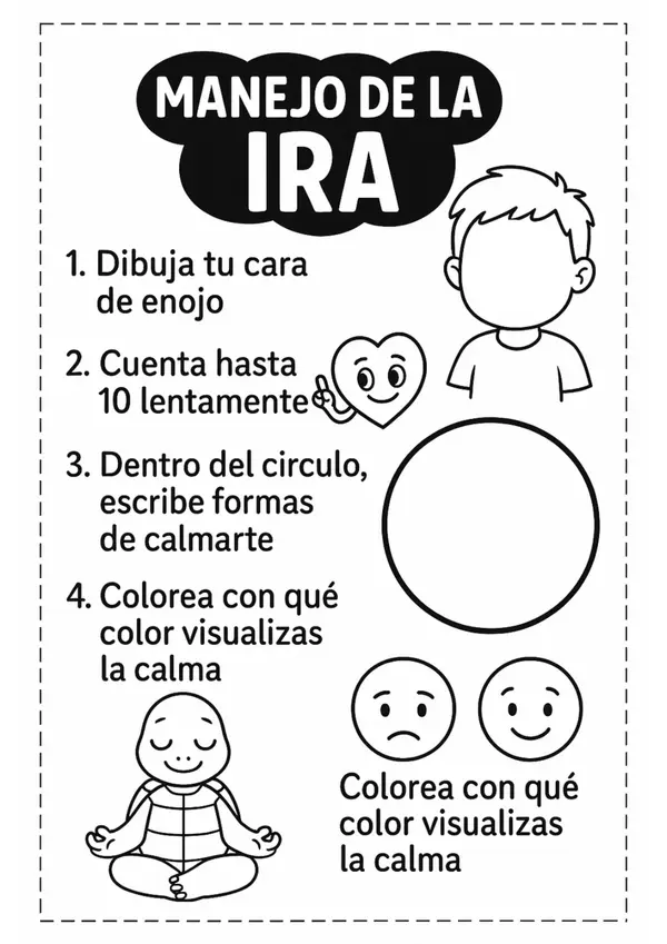 🧠✨ Manejo de la Ira – Actividad para la autorregulación emocional ✨🧠