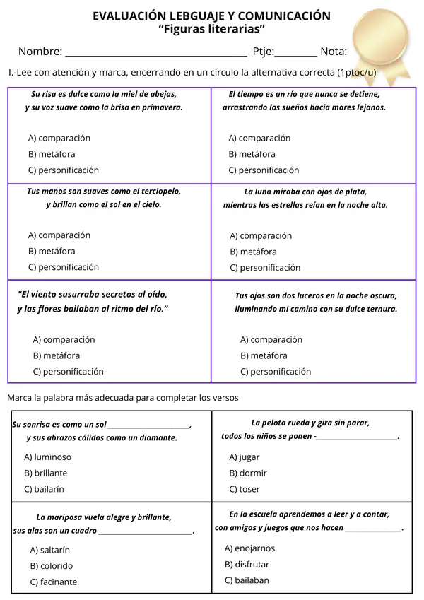 Prueba Figuras Literarias