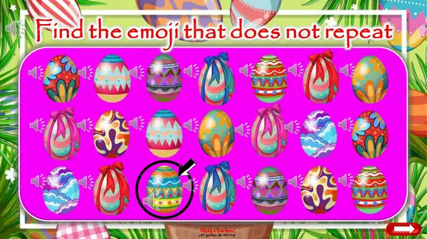 Game: Find the emoji that does not repeat (Easter)