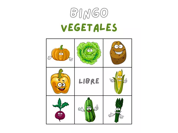 Bingo de vegetales