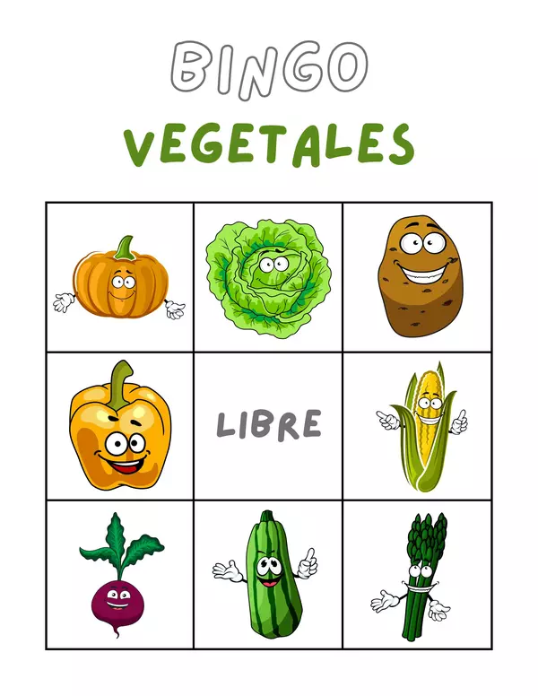 Bingo de vegetales